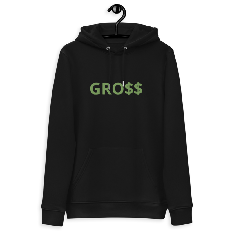 GRO$$ (KIWI GREEN) Unisex essential eco hoodie (BLACK)
