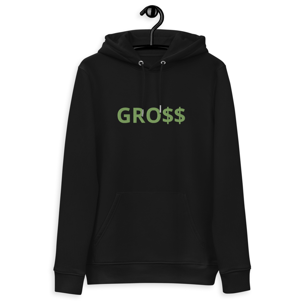 GRO$$ (KIWI GREEN) Unisex essential eco hoodie (BLACK)