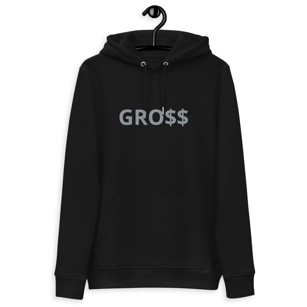 GRO$$ (GREY) Unisex essential eco hoodie (BLACK)