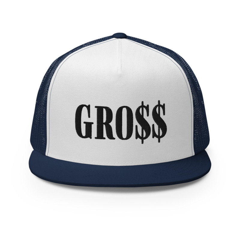 GRO$$ (BLACK) Trucker Cap (NAVY/WHITE/NAVY)