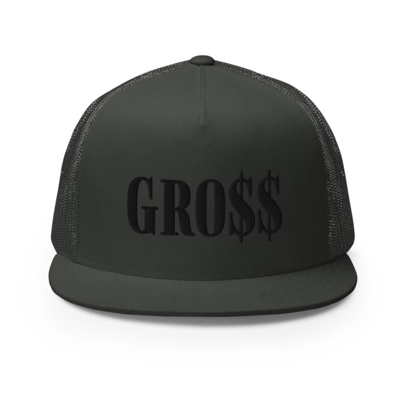GRO$$ (BLACK) Trucker Cap (CHARCOAL GREY)
