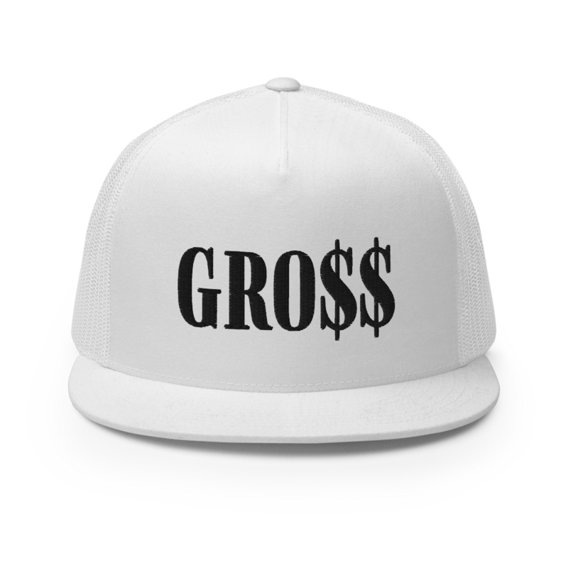 GRO$$ (BLACK) Trucker Cap (WHITE)