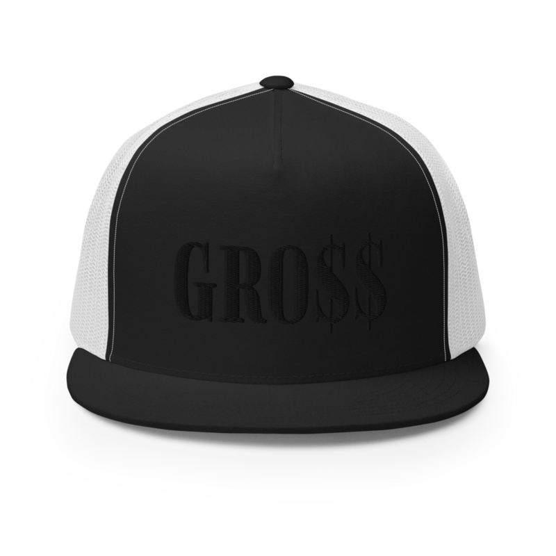 GRO$$ (BLACK) Trucker Cap (BLACK/WHITE)