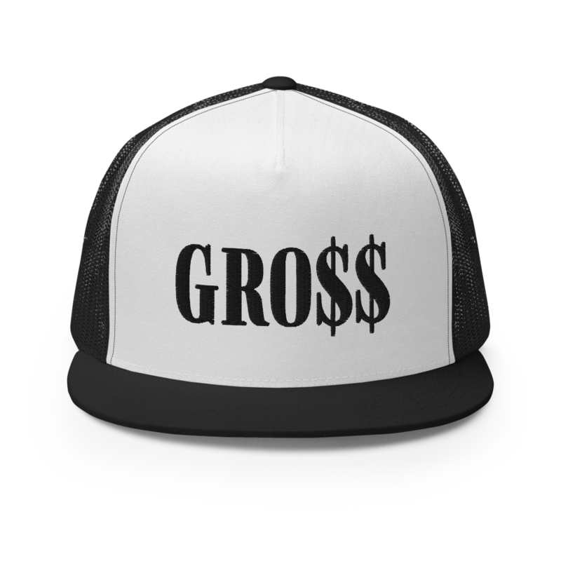 GRO$$ (BLACK) Trucker Cap (BLACK/WHITE/BLACK)