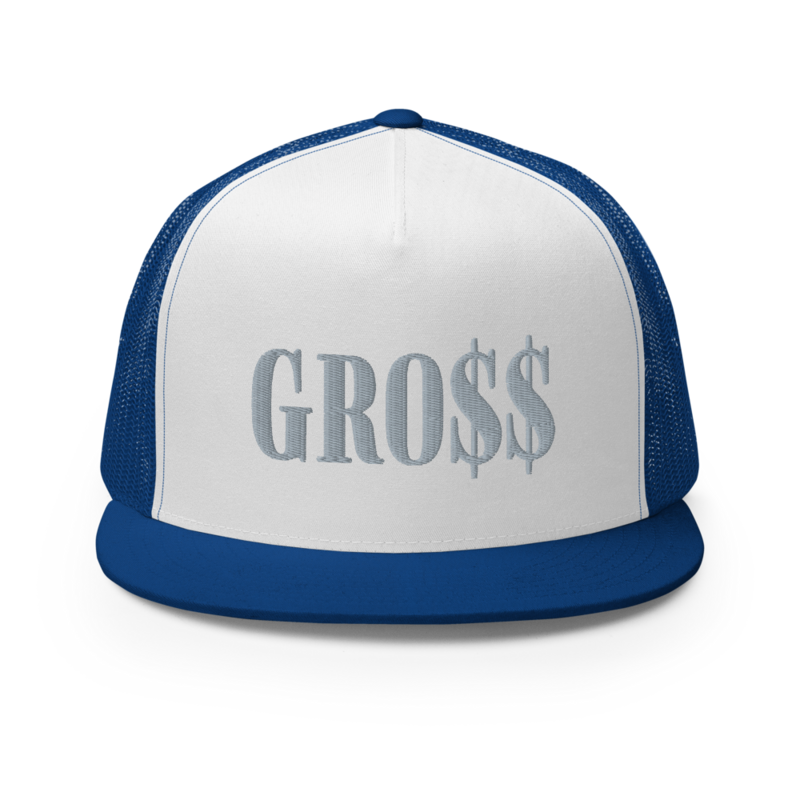 GRO$$ (GREY) Trucker Cap (ROYAL BLUE/WHITE/NAVY BLUE)
