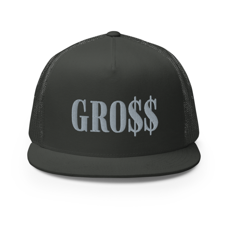 GRO$$ (GREY) Trucker Cap (CHARCOAL GREY)