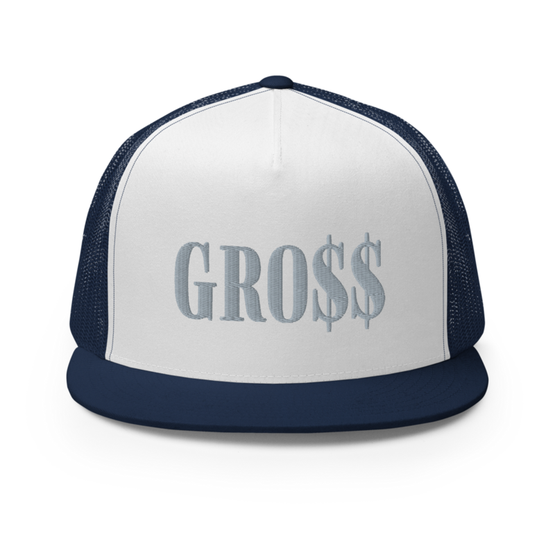 GRO$$ (GREY) Trucker Cap (NAVY BLUE/WHITE/NAVY BLUE)