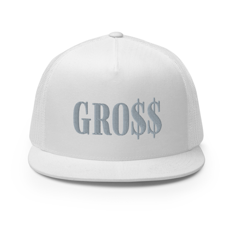 GRO$$ (GREY) Trucker Cap (WHITE)