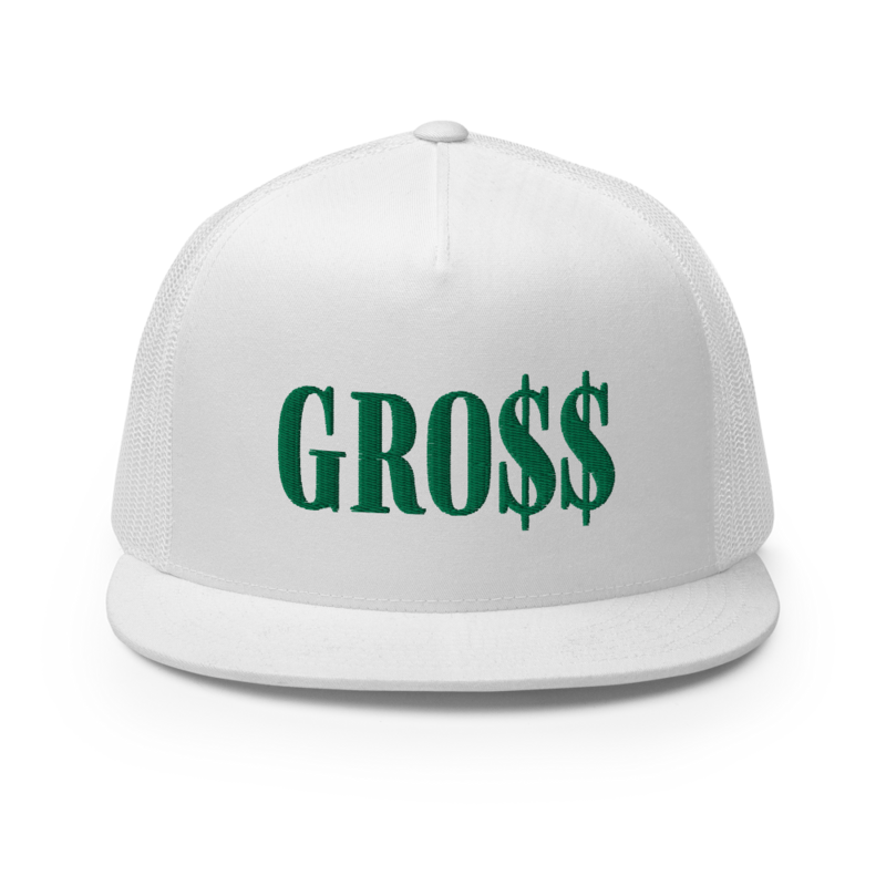 GRO$$ (KELLY GREEN) Trucker Cap (WHITE)