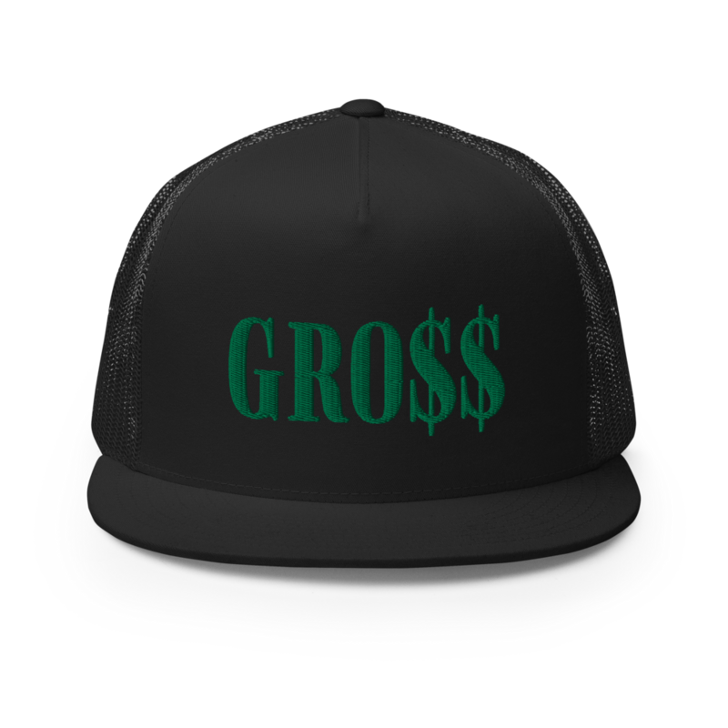 GRO$$ (KELLY GREEN) Trucker Cap (BLACK)