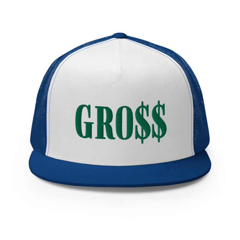 GRO$$ (KELLY GREEN) Trucker Cap (ROYAL BLUE/WHITE/ROYAL BLUE)