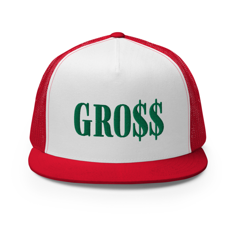 GRO$$ (KELLY GREEN) Trucker Cap (RED/WHITE/RED)