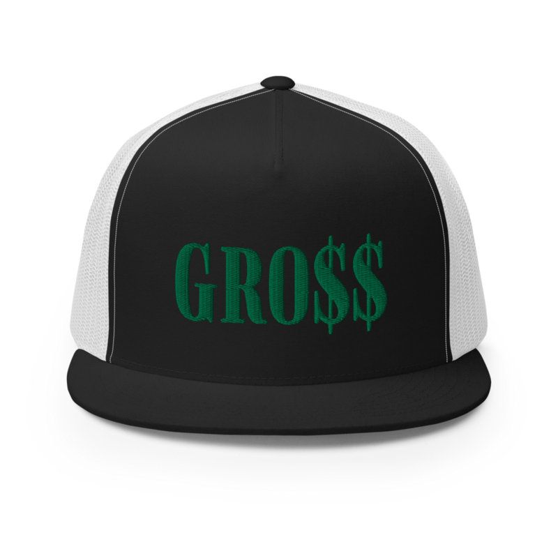 GRO$$ (KELLY GREEN) Trucker Cap (BLACK/WHITE)