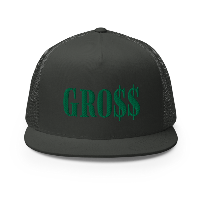 GRO$$ (KELLY GREEN) Trucker Cap (CHARCOAL GREY)