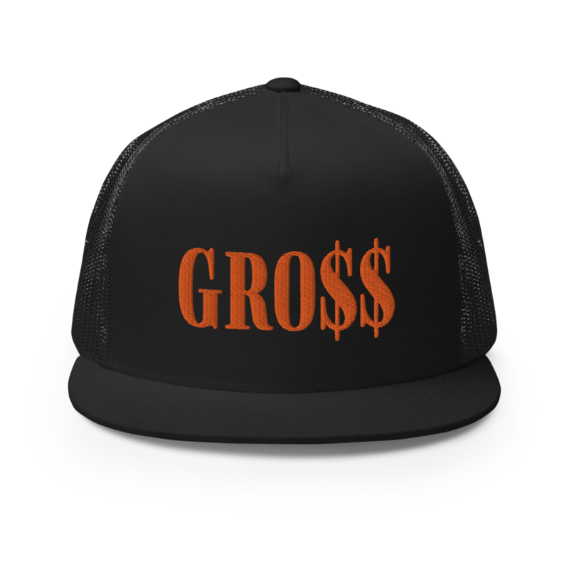 GRO$$ (AUTUMN ORANGE) Trucker Cap (BLACK)
