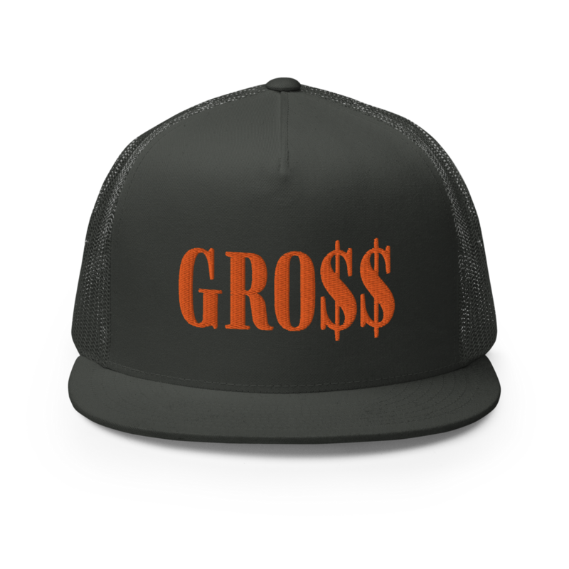 GRO$$ (AUTUMN ORANGE) Trucker Cap (CHARCOAL GREY)