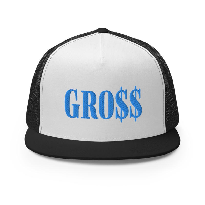 GRO$$ (BAE BLUE) Trucker Cap (BLACK/WHITE/BLACK)