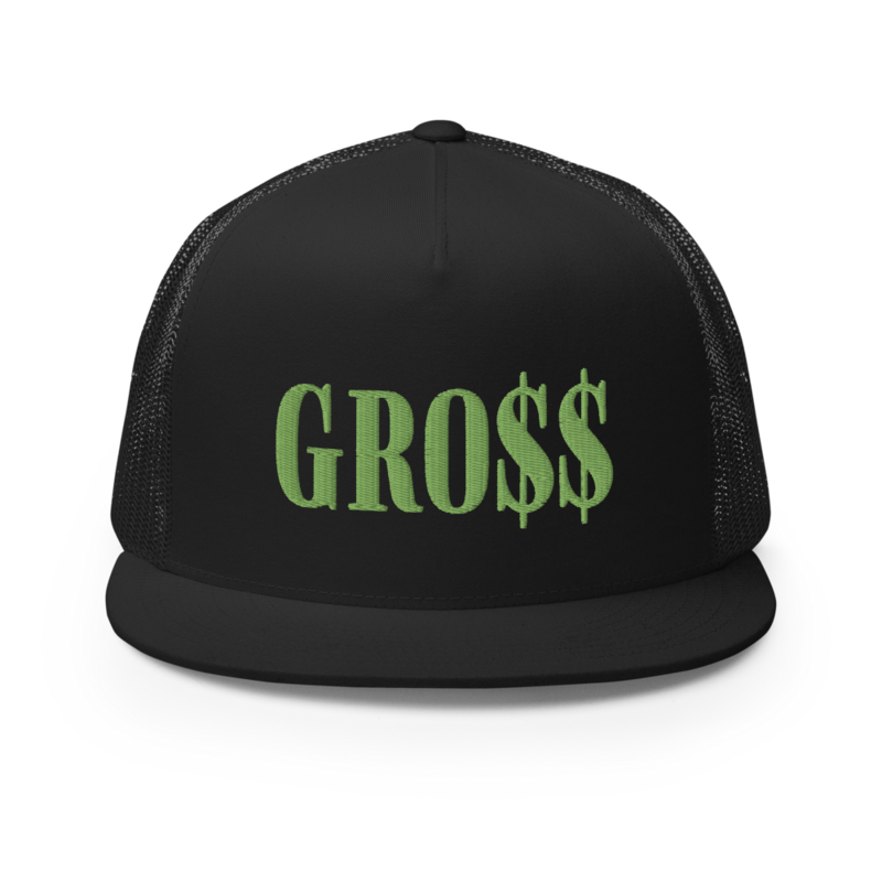 GRO$$ (KIWI GREEN) Trucker Cap (BLACK)