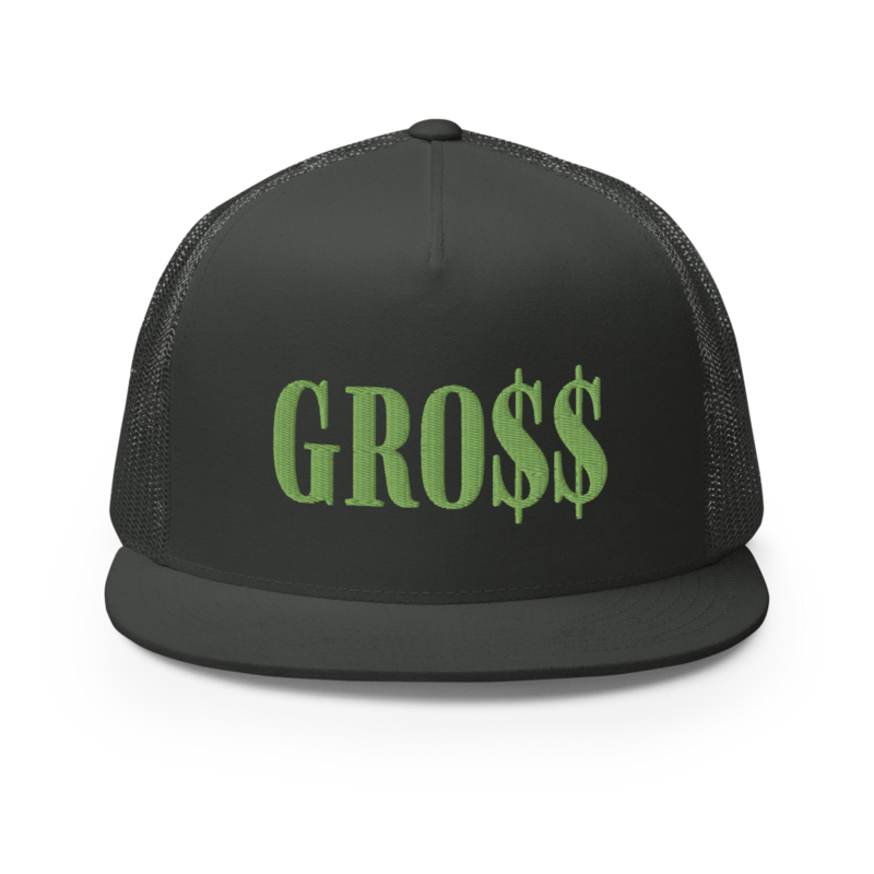 GRO$$ (KIWI GREEN) Trucker Cap (CHARCOAL GREY)