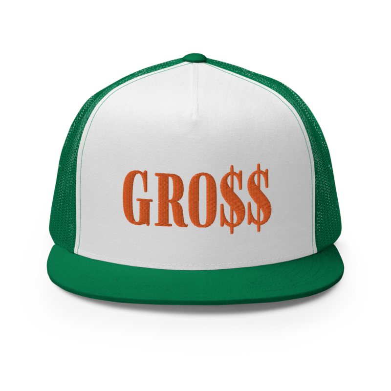 GRO$$ (AUTUMN ORANGE) Trucker Cap (KELLY GREEN/WHITE/KELLY GREEN)