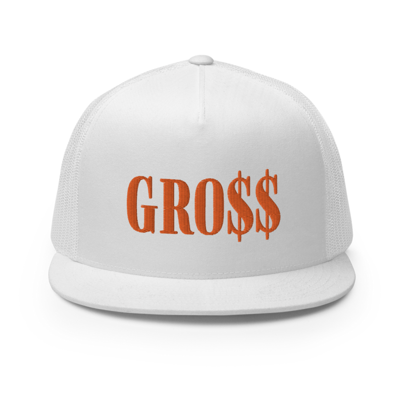 GRO$$ (AUTUMN ORANGE) Trucker Cap (WHITE)