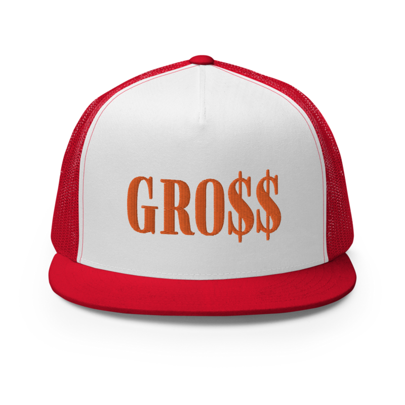 GRO$$ (AUTUMN ORANGE) Trucker Cap (RED/WHITE/RED)