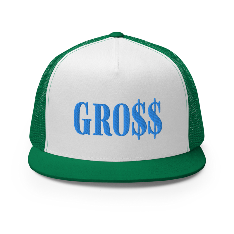 GRO$$ (BAE BLUE) Trucker Cap (KELLY GREEN)
