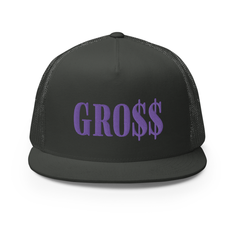 GRO$$ (LILAC PURPLE) Trucker Cap (CHARCOAL GREY)