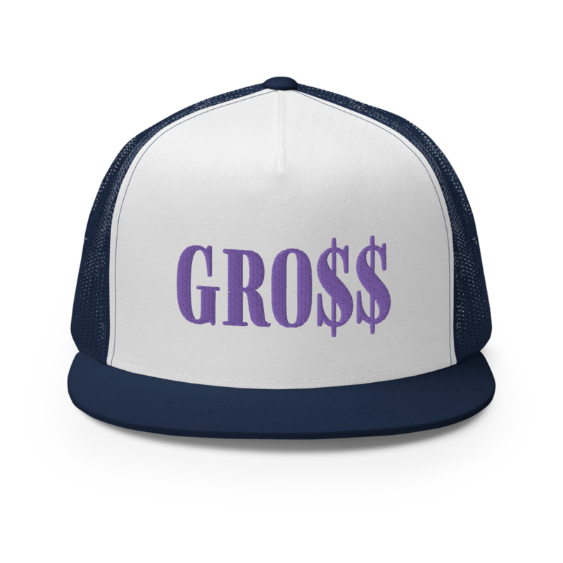 GRO$$ (LILAC PURPLE) Trucker Cap (NAVY BLUE/WHITE/NAVY BLUE)