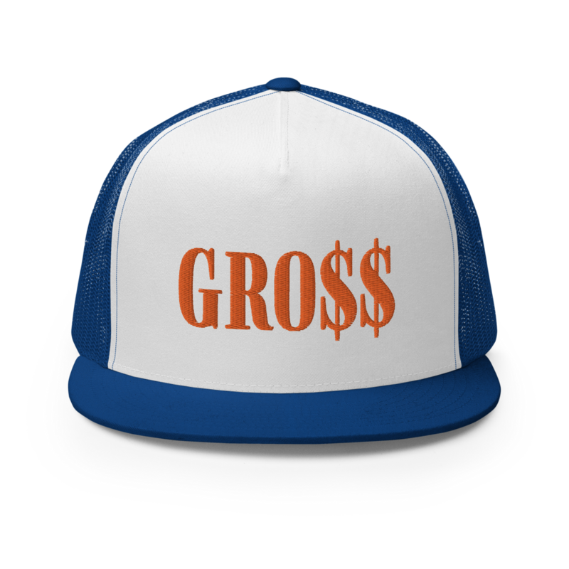 GRO$$ (AUTUMN ORANGE) Trucker Cap (ROYAL BLUE/WHITE/ROYAL BLUE)