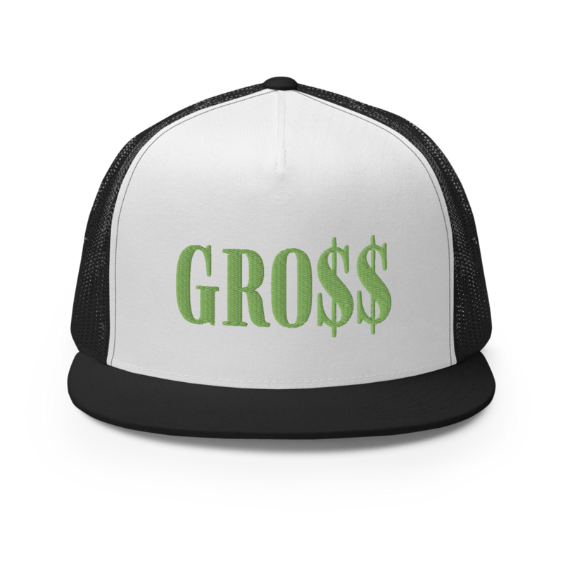 GRO$$ (KIWI GREEN) Trucker Cap (BLACK/WHITE/BLACK)