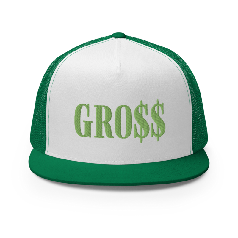 GRO$$ (KIWI GREEN) Trucker Cap (KELLY GREEN/WHITE/KELLY GREEN)