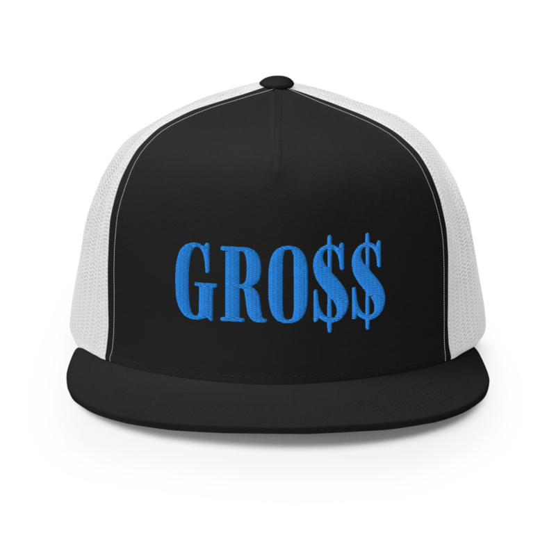 GRO$$ (BAE BLUE) Trucker Cap (BLACK/WHITE)