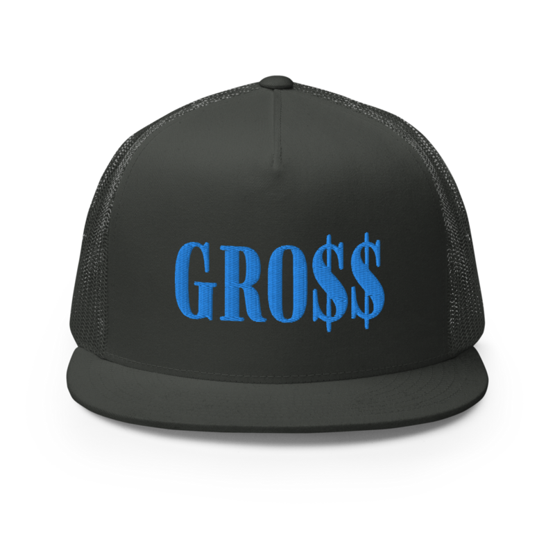 GRO$$ (BAE BLUE) Trucker Cap (CHARCOAL GREY)