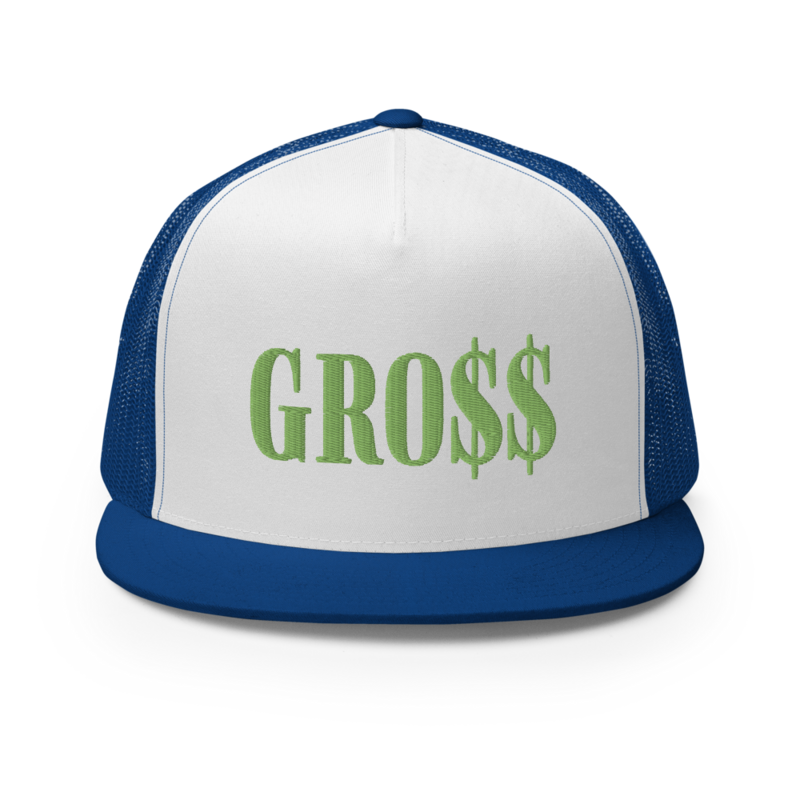 GRO$$ (KIWI GREEN) Trucker Cap (ROYAL BLUE/WHITE/ROYAL BLUE)