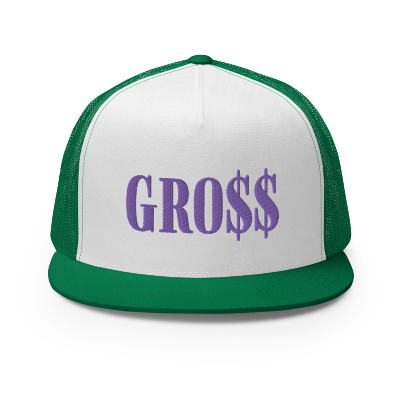 GRO$$ (LILAC PURPLE) Trucker Cap (KELLEY GREEN/WHITE/KELLY GREEN)