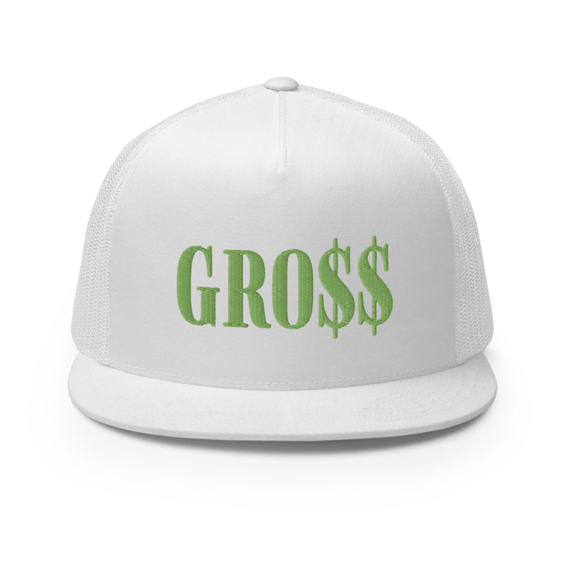 GRO$$ (KIWI GREEN) Trucker Cap (WHITE)