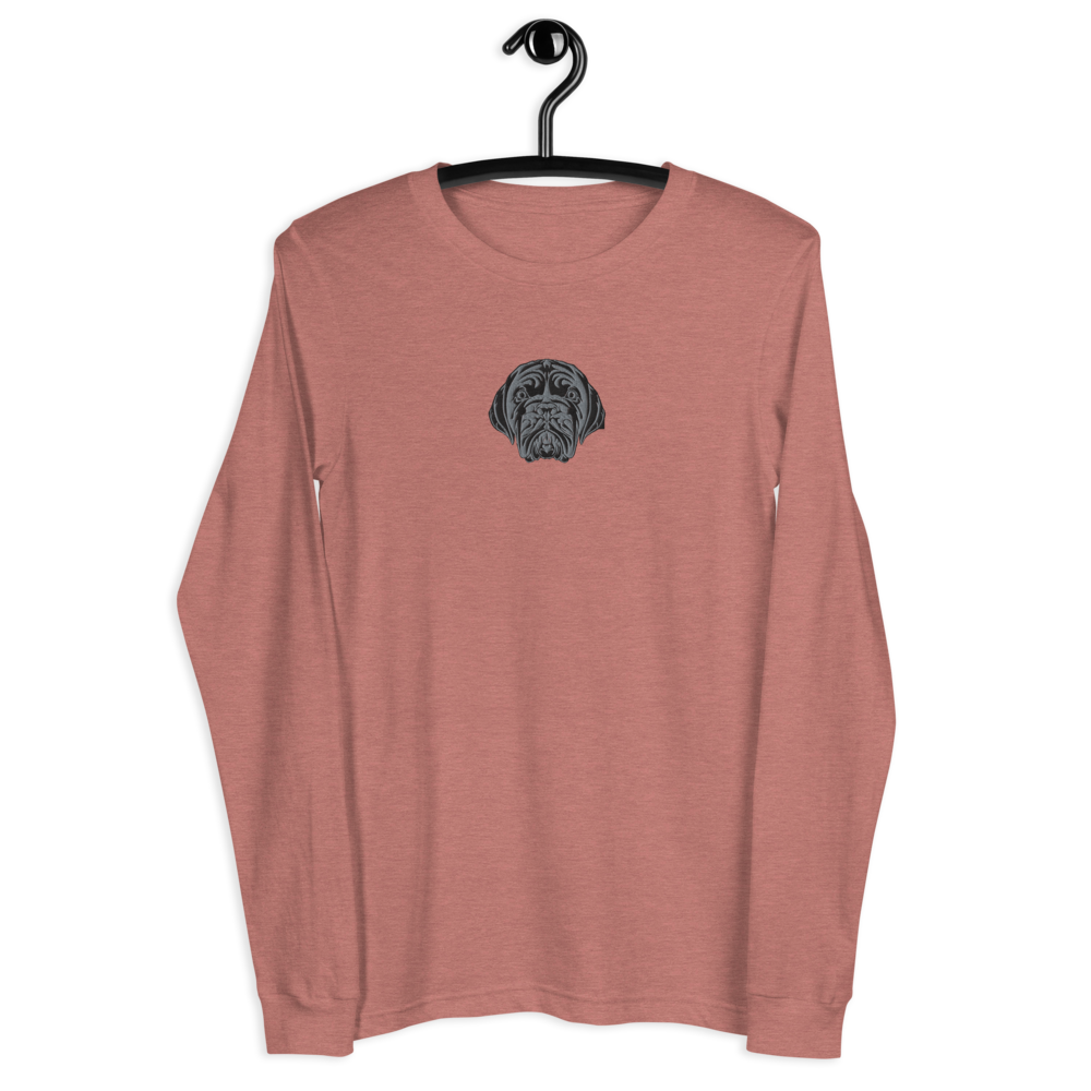 LA LINEA NEGRA (BLACK) Unisex Long Sleeve Tee (HEATHER MUAVE)