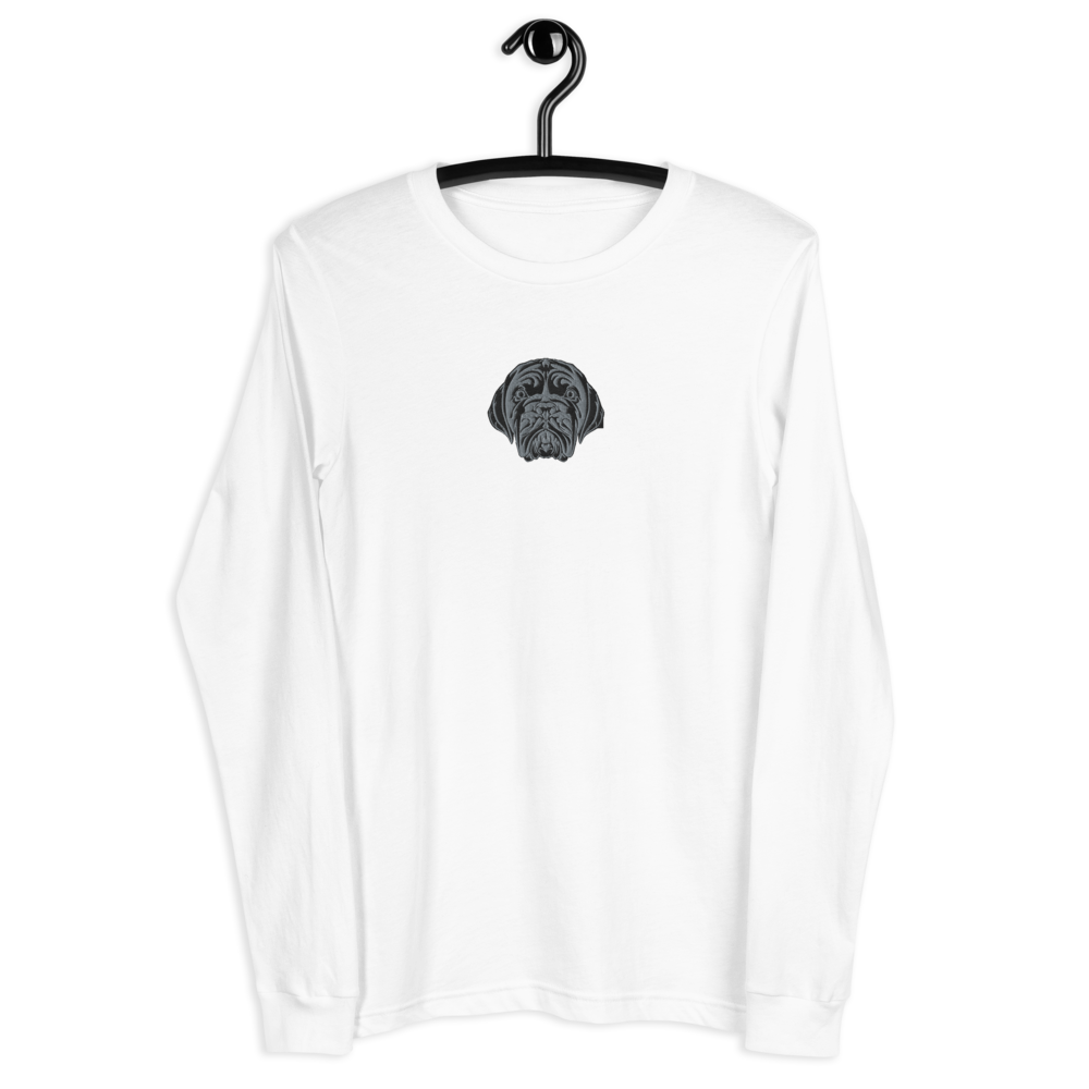 LA LINEA NEGRA (BLACK) Unisex Long Sleeve Tee (WHITE)