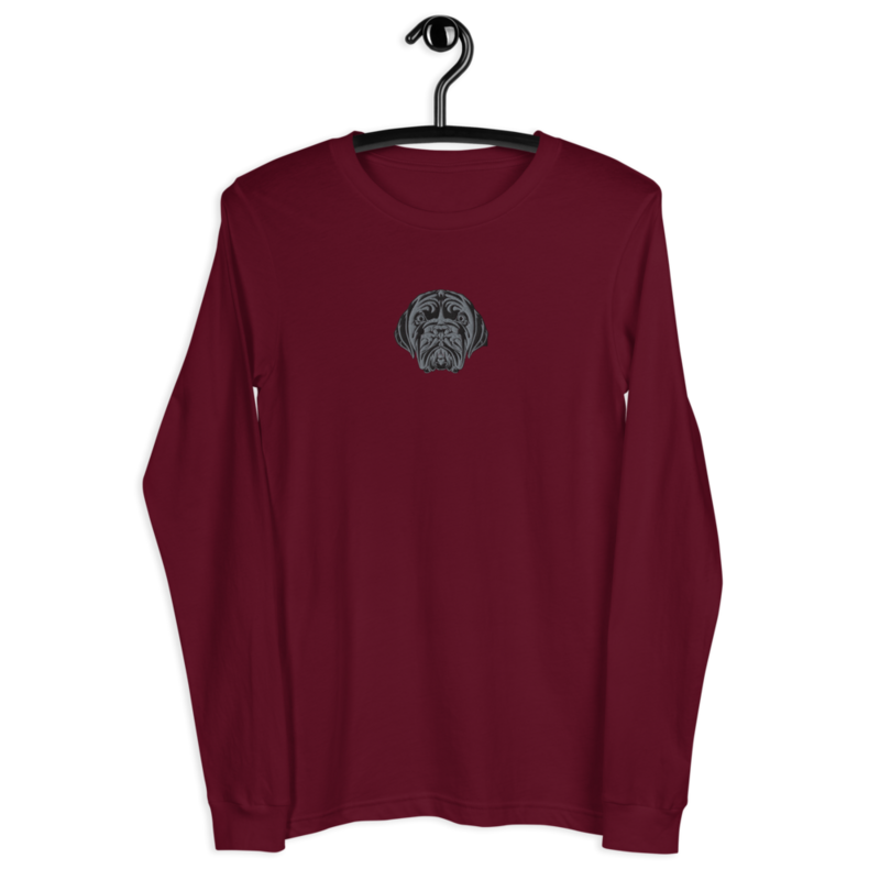 LA LINEA NEGRA (BLACK) Unisex Long Sleeve Tee (MAROON)