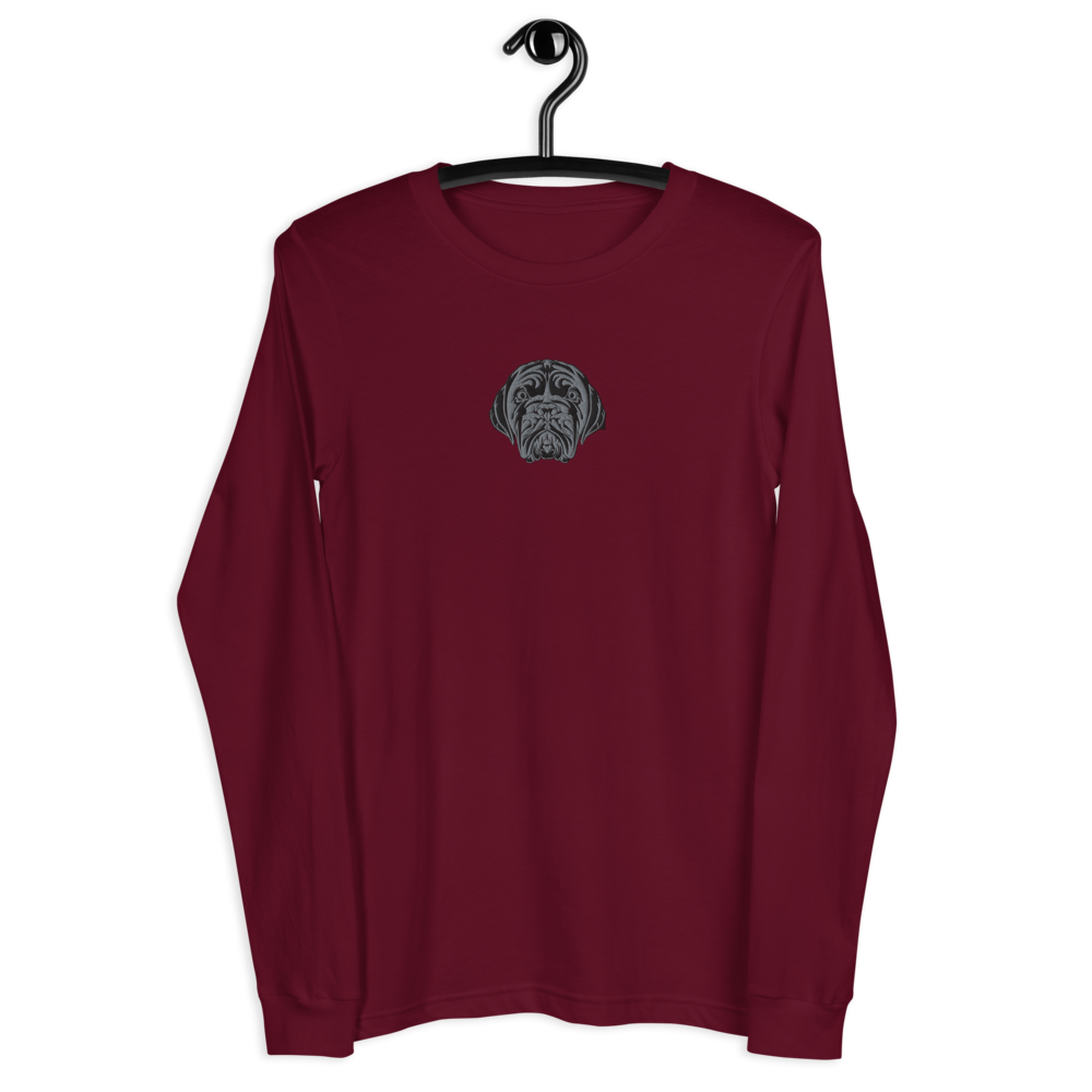 LA LINEA NEGRA (BLACK) Unisex Long Sleeve Tee (MAROON)