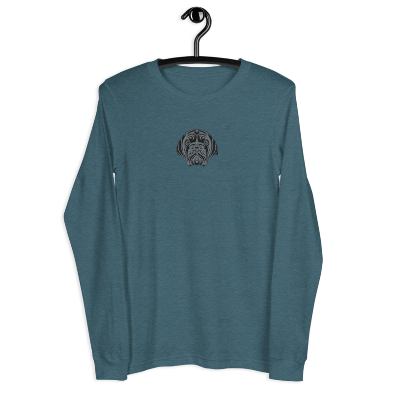 LA LINEA NEGRA (BLACK) Unisex Long Sleeve Tee (HEATHER DEEP TEAL)