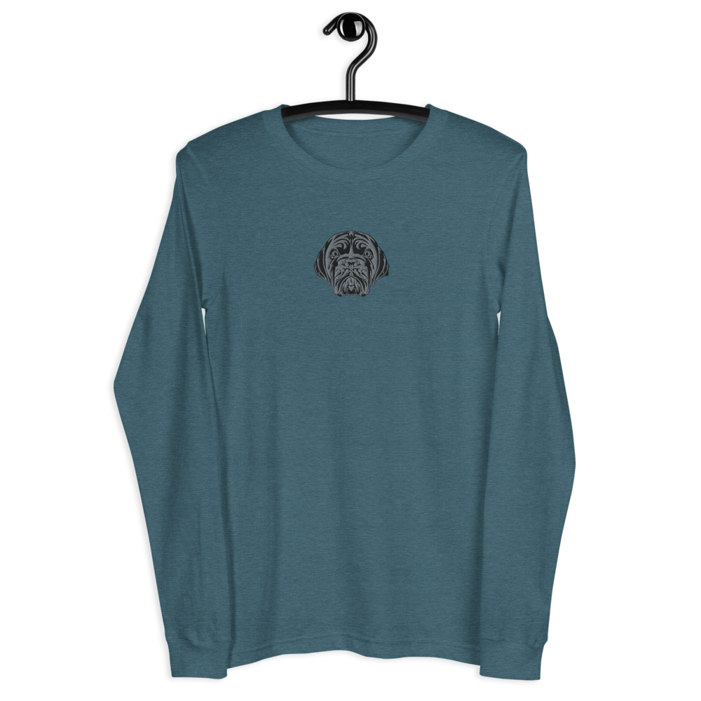 LA LINEA NEGRA (BLACK) Unisex Long Sleeve Tee (HEATHER DEEP TEAL)