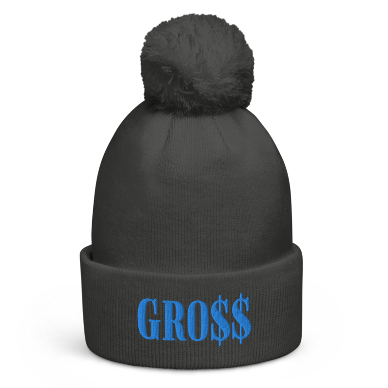 GRO$$ (BAE BLUE) Pom pom beanie (GRAPHITE GREY)