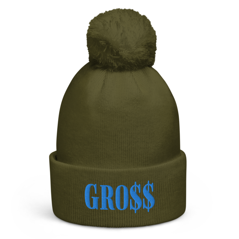 GRO$$ (BAE BLUE) Pom pom beanie (MOSS GREEN)