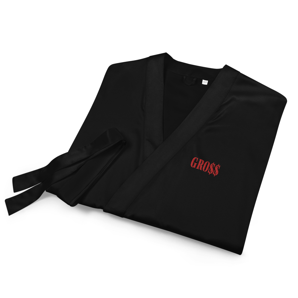 GRO$$ (RED) Satin robe (BLACK)