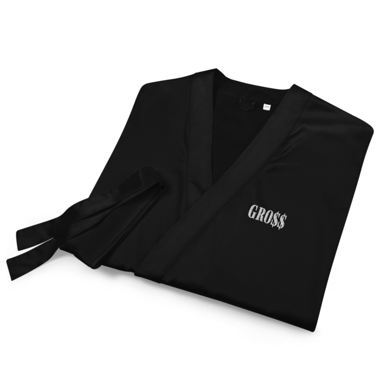 GRO$$ (WHITE) Satin robe (BLACK)