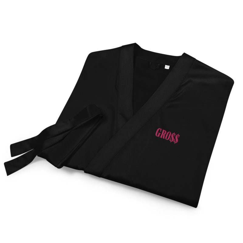 GRO$$ (PINK) Satin robe (BLACK)