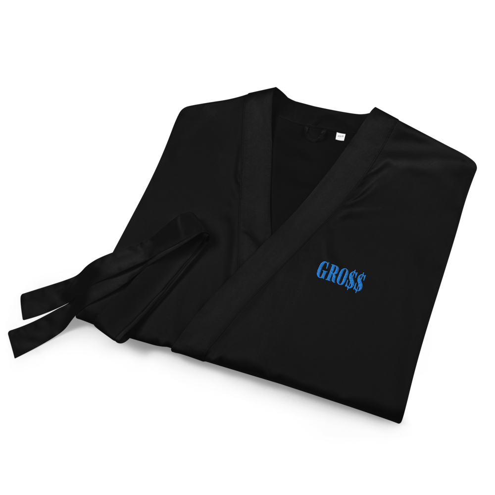 GRO$$ (BAE BLUE) Satin robe (BLACK)
