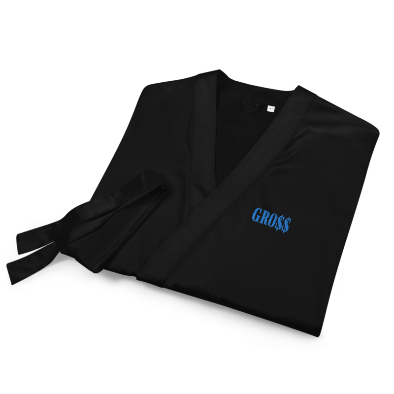 GRO$$ (BAE BLUE) Satin robe (BLACK)